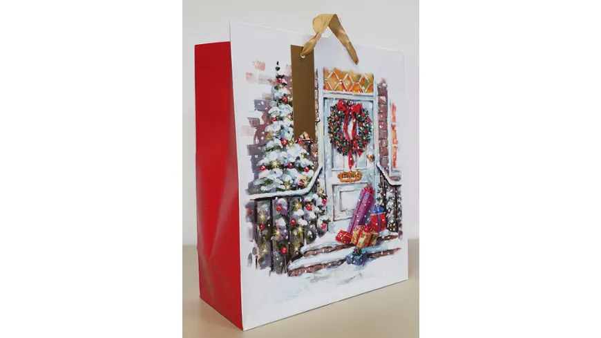 Geschenktüte Weihnachtsbaum + Geschenke mittel 25x20x10cm