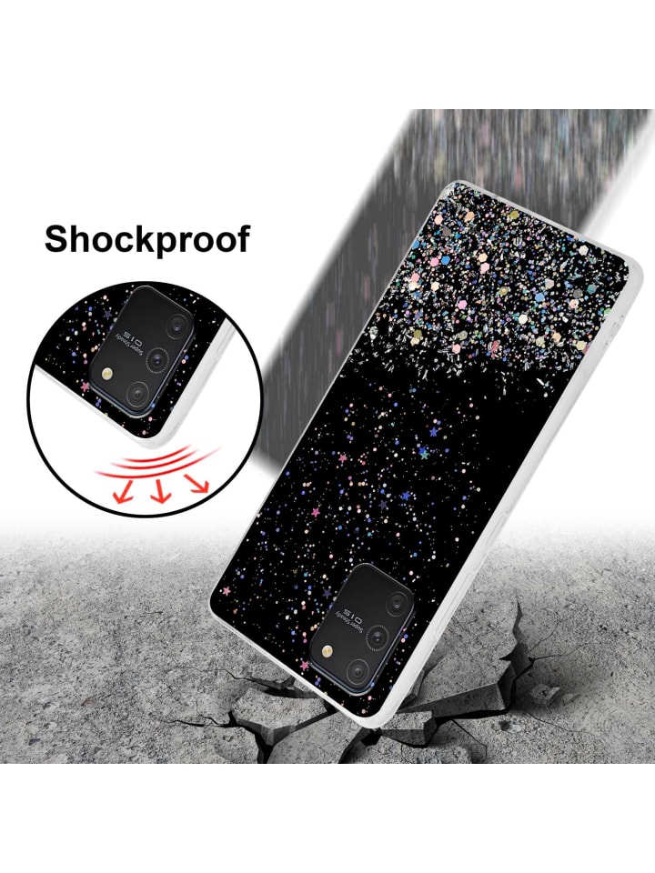 cadorabo Hülle für Samsung Galaxy A91/S10 LITE/M80s in Schwarz mit Glitter günstig kaufen onesize