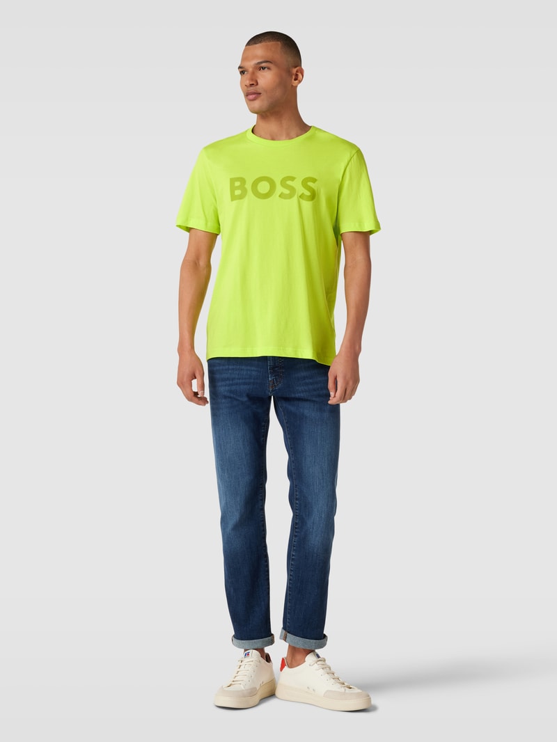 T-Shirt mit Logo-Print in neon grün