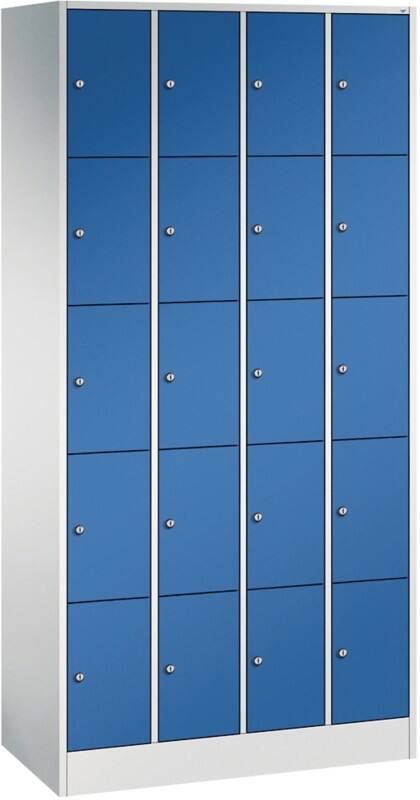 C P Serie 8070 Metall Schließfach 20 Türen Zylinderschloss 900 x 480 x 1.950 mm Lichtgrau 80700-40 S10013
