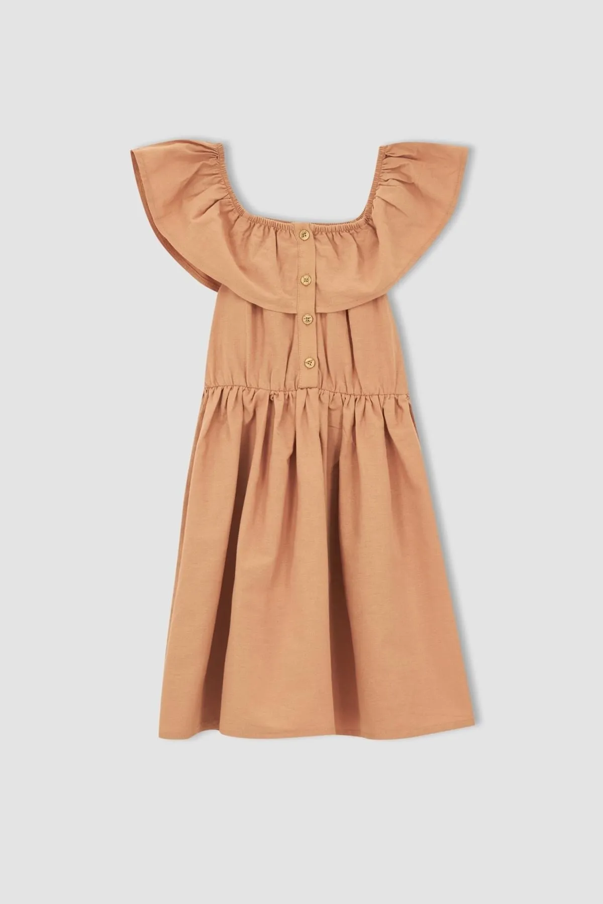 DeFacto  Flexibles, kurzes, ärmelloses Popeline-Kleid mit Carmen-Kragen für Mädchen