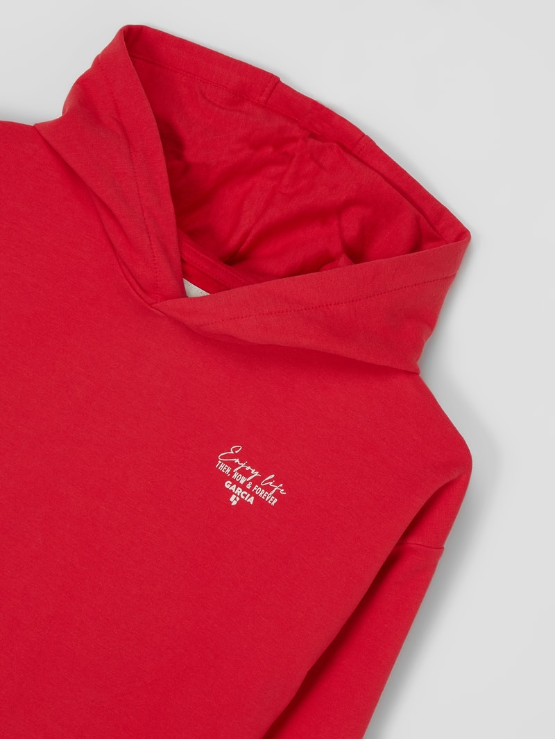 Hoodie mit Message-Print in rot