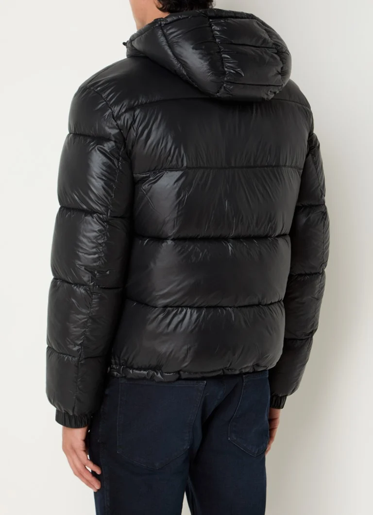 Jaqueta puffer HUGO BOSS Baro com logo e capuz.