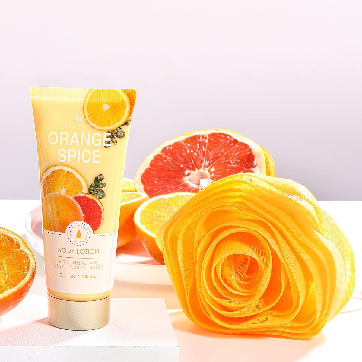 Diyarts Pflege-Geschenkset Geschenkset Frauen- 4 tlg. Orangenduft Mini Geschenkbox, Bade Wellness Set für Spa-Entspannung Beautyset Pflegeset