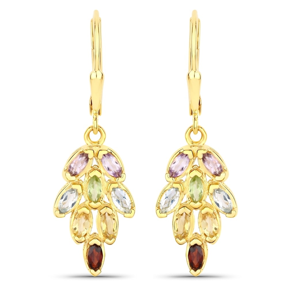 Rafaela Donata Boucles doreilles Argent sterling Améthyste en Or jaune Bijoux