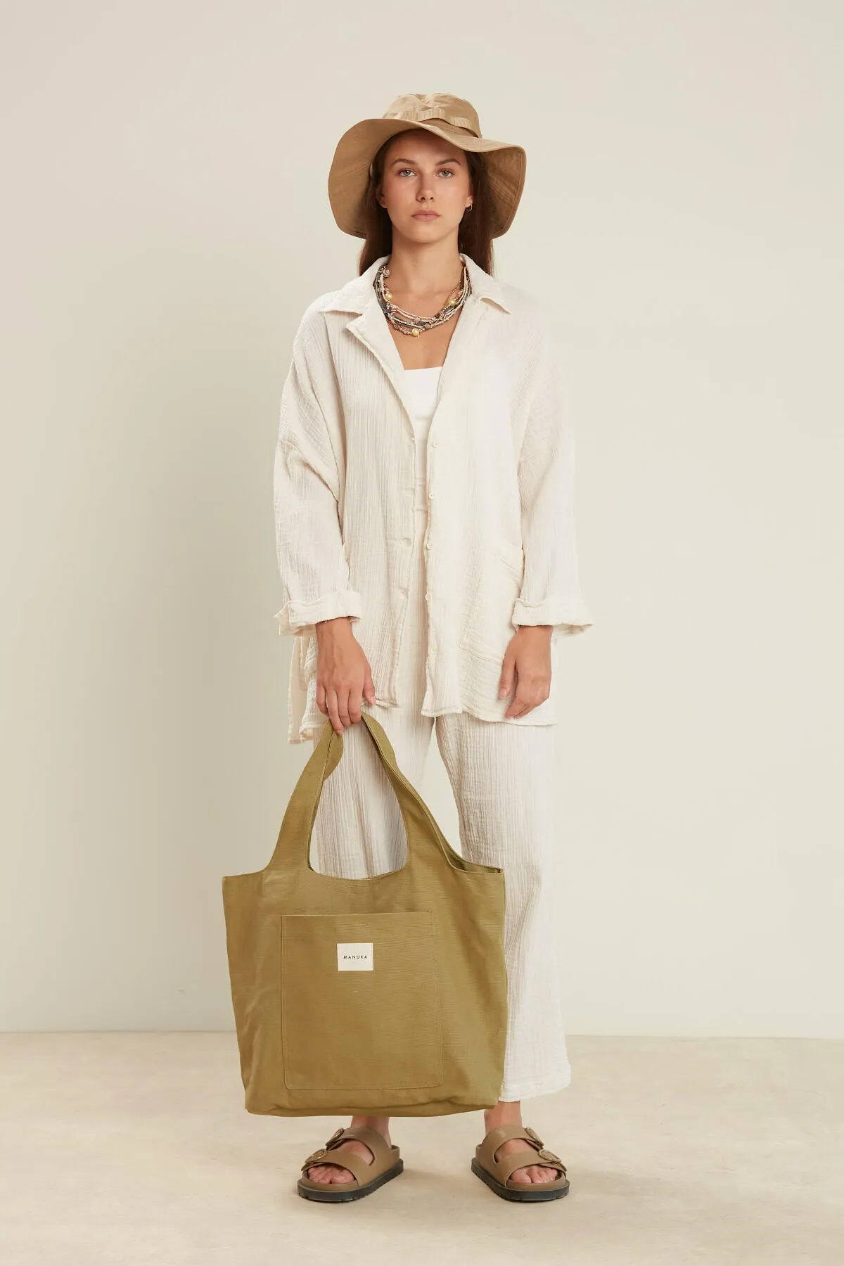 Manuka  MUSLIN-HOSE ECRU