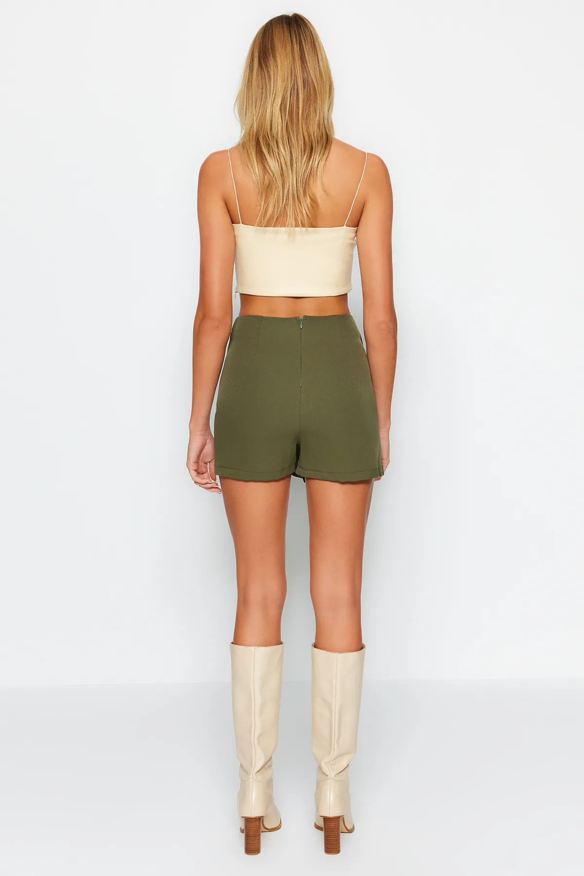 Trendyol Collection  Shorts - Khaki - Hoher Bund