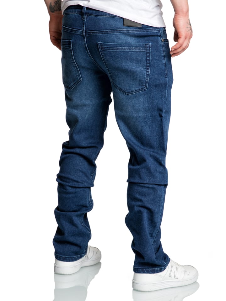 Amaci&Sons Sweathose im Denim Look COPPELL in Dunkelblau günstig kaufen