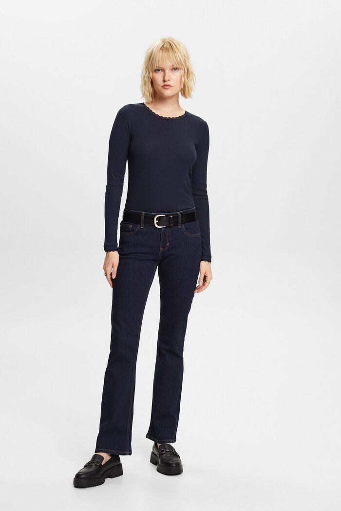 Geripptes Longsleeve, Organic Cotton
