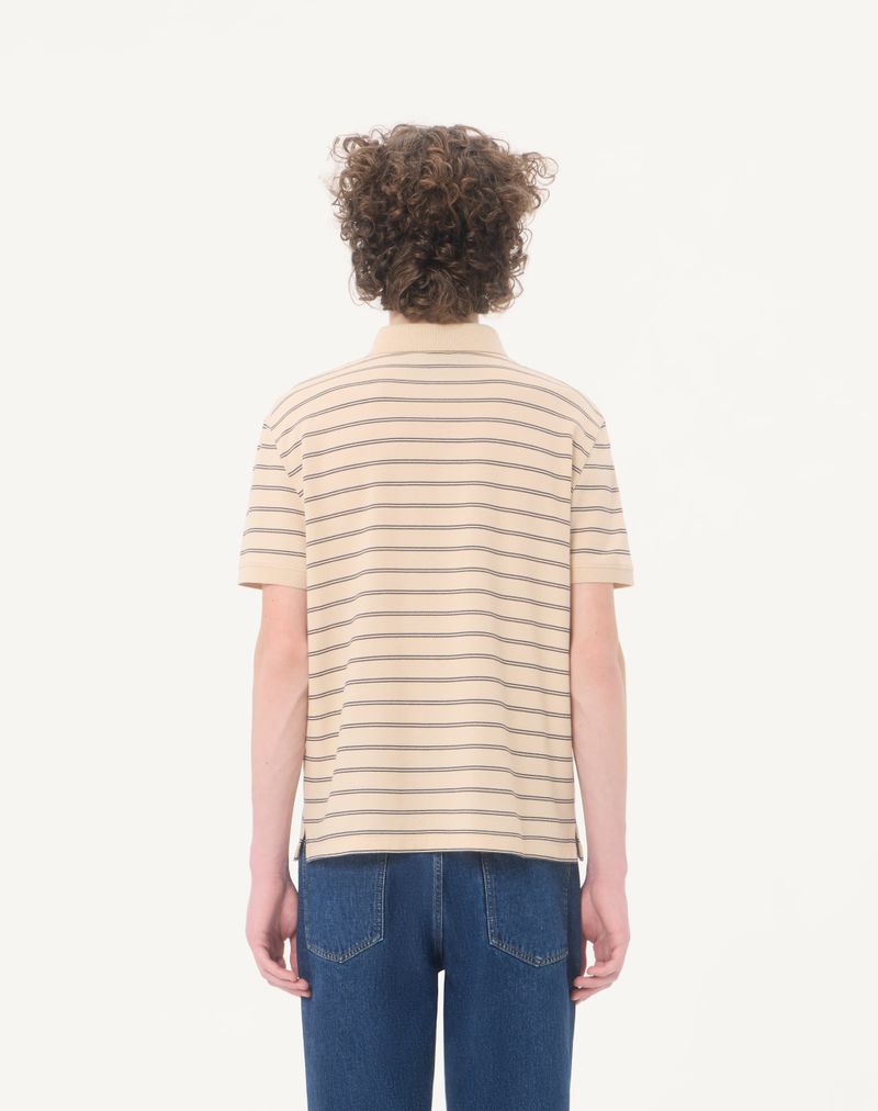 Camisa polo Valentino em algodão piqué com listras douradas