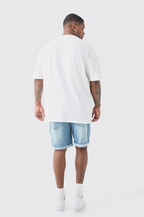 Plus weißes T-Shirt mit Members Club Worldwide Print