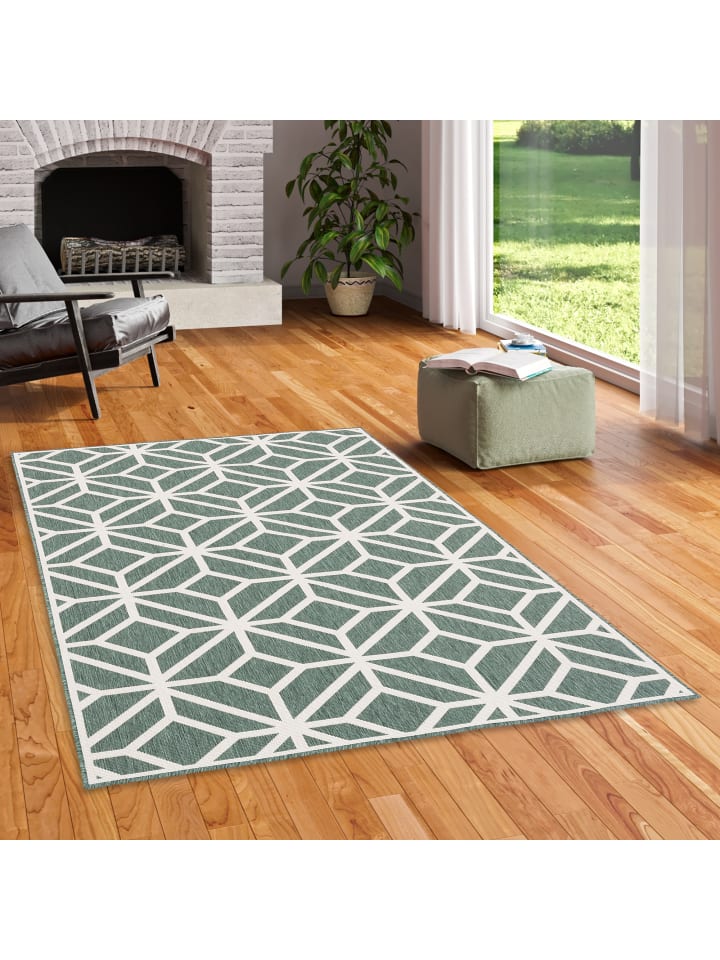 Pergamon In- und Outdoor Teppich Beidseitig Newport Trend in Groen günstig kaufen 140 x 200 cm