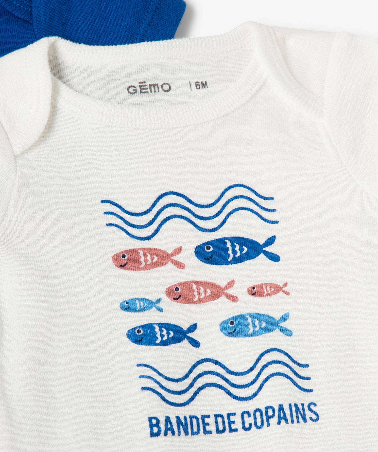 Body bébé Garçon à manches courtes thème marin (lot de 3) bleu | GEMO