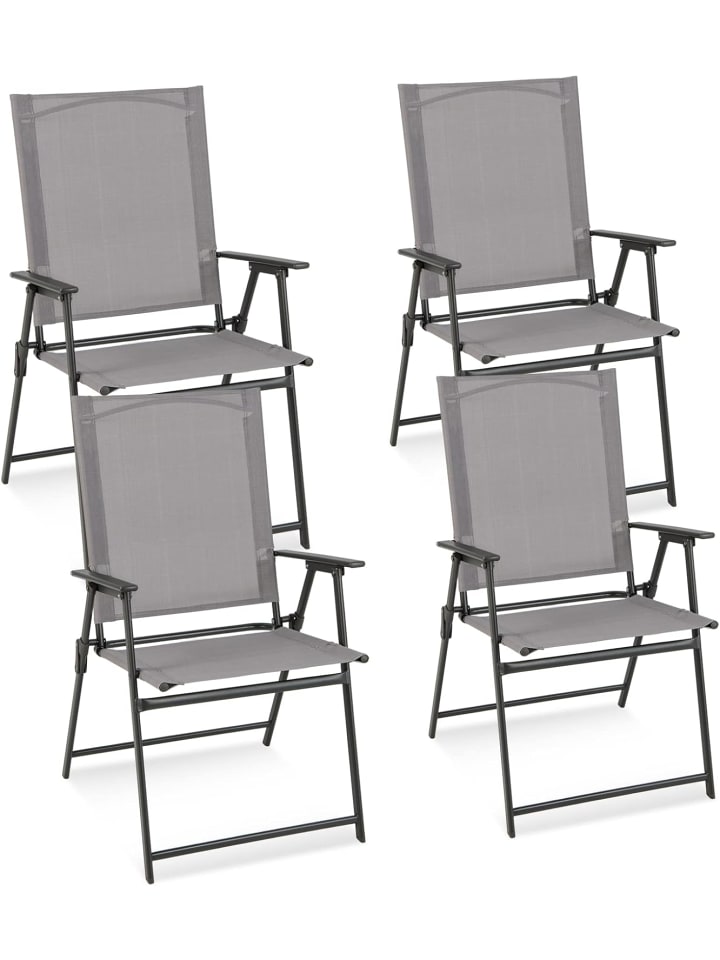 COSTWAY 4er Set Gartenstühle in Grau günstig kaufen onesize