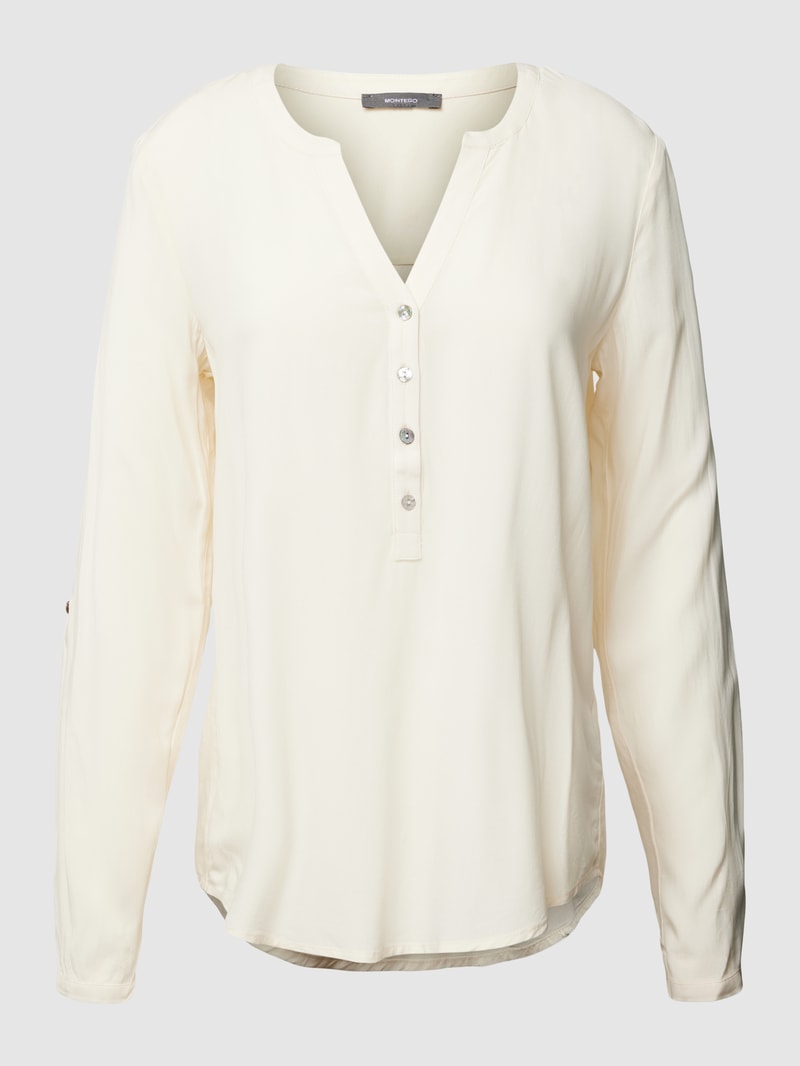 Blusenshirt mit V-Ausschnitt in offwhite