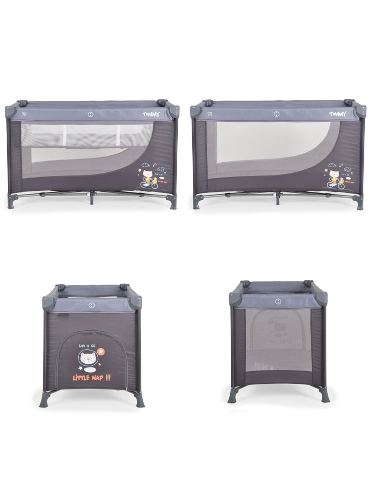 Moni Reisebett Tommy, 2 Ebenen in grau günstig kaufen 60x120 cm