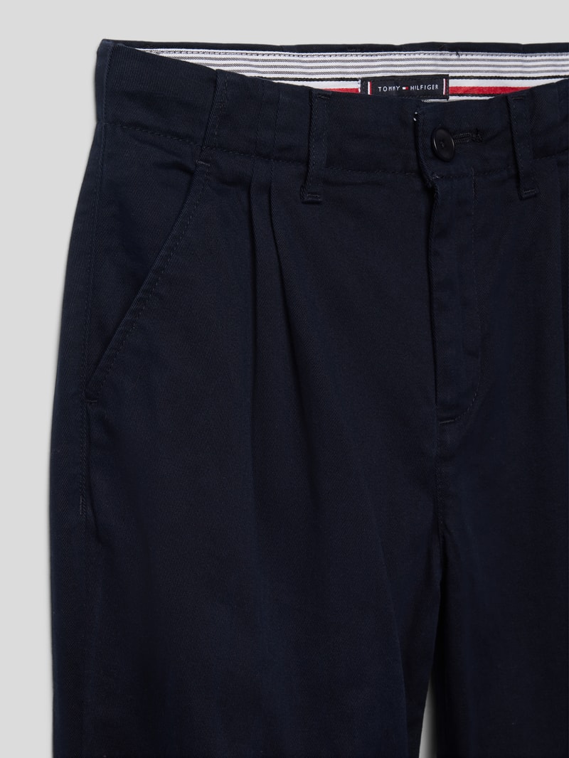 Chino mit Bundfalten Modell 'PLEATED' in marineblau