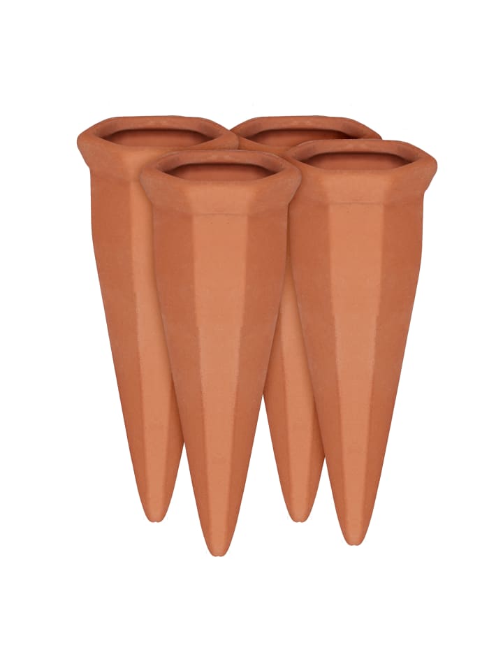 relaxdays 4x Tonkegel-Bewässerung in Terracotta günstig kaufen onesize