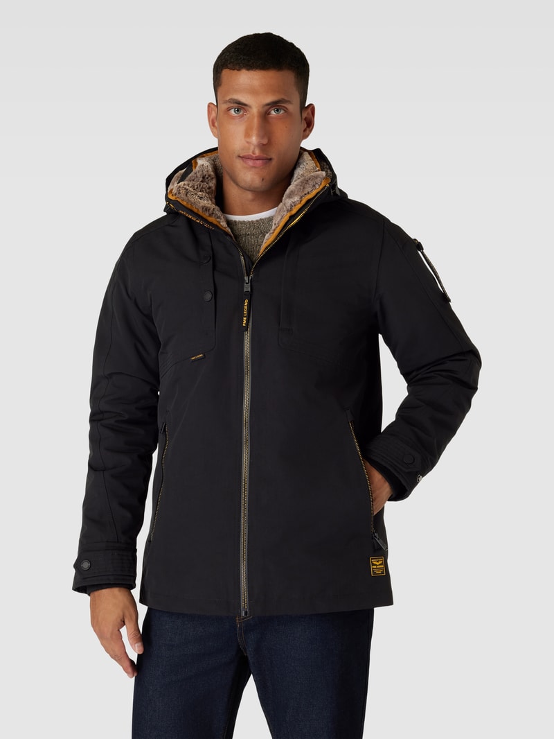 Parka mit Reißverschluss Modell 'SNOWPACK' in schwarz