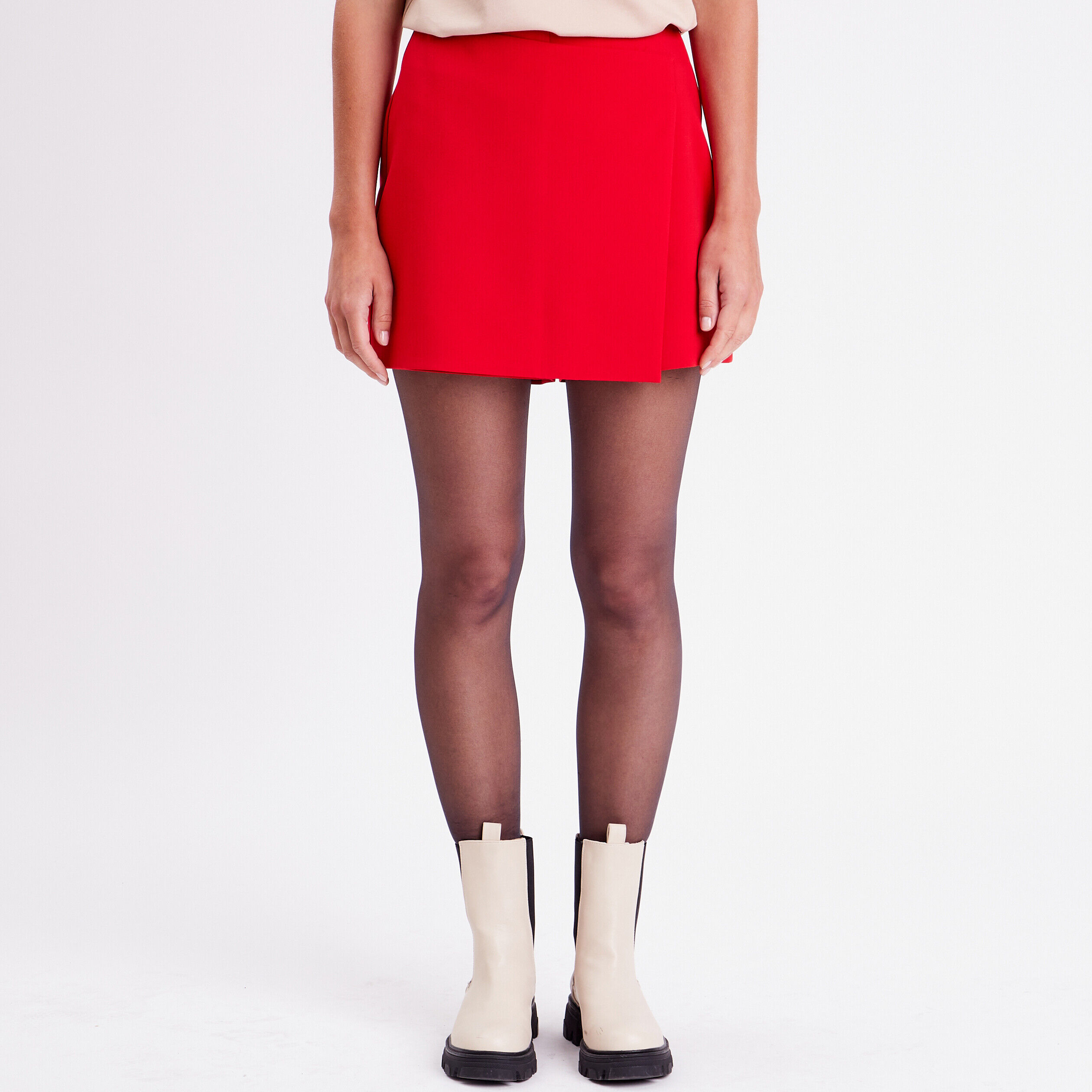 Jupe-short city trapèze rouge femme | Cache Cache