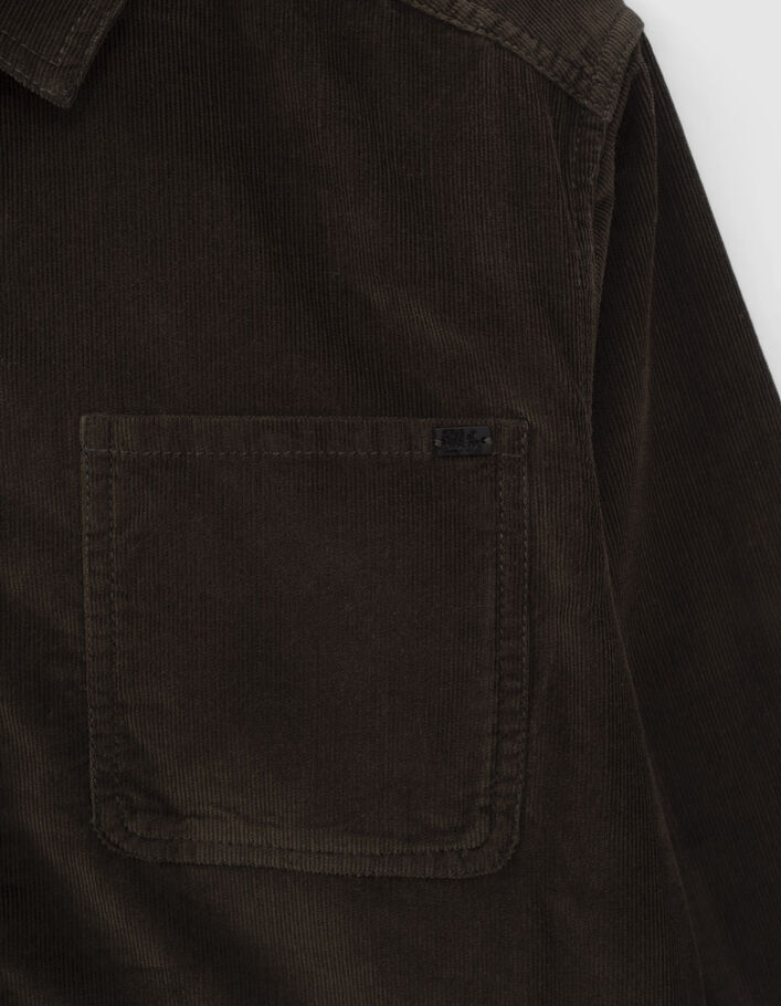 Chemise kaki velours milleraies garçon