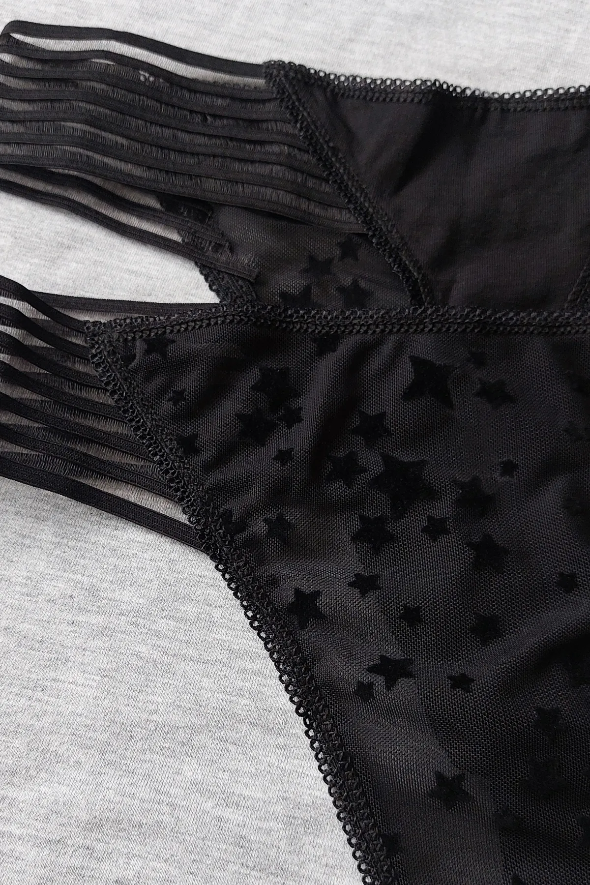 Sensu  Damen-Tangas mit detaillierten Tülldetails im 5er-Pack – KTS4010TÜL-5