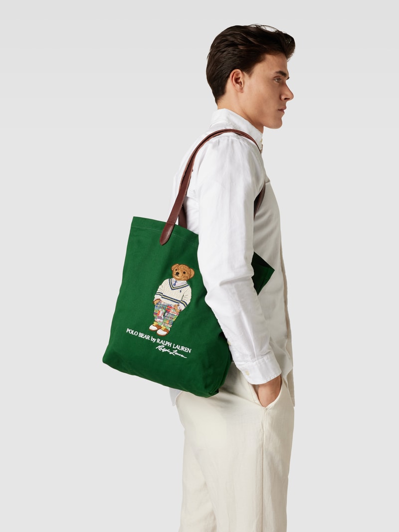 Tote Bag mit Label-Stitching in grün