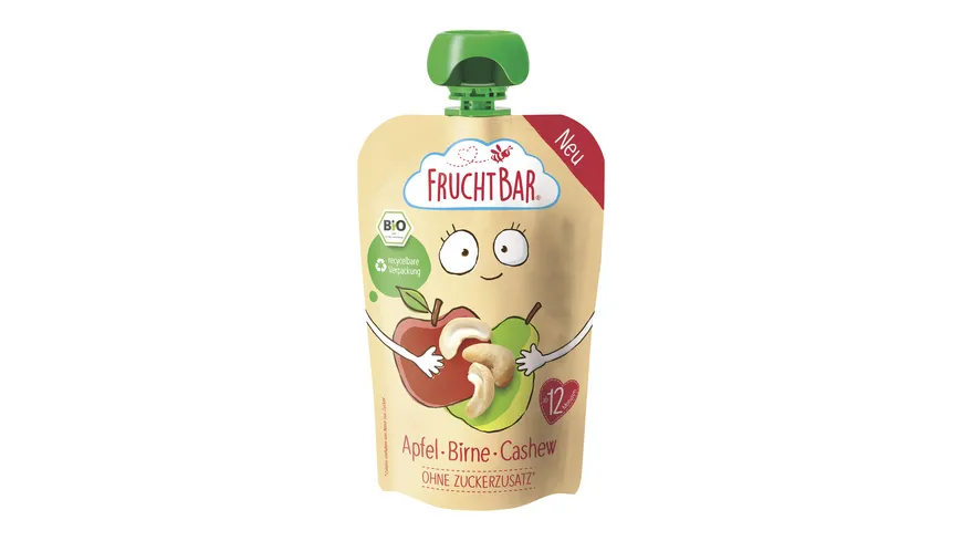 FRUCHTBAR Bio-Fruchtpüree Apfel, Birne, Cashew 100 g