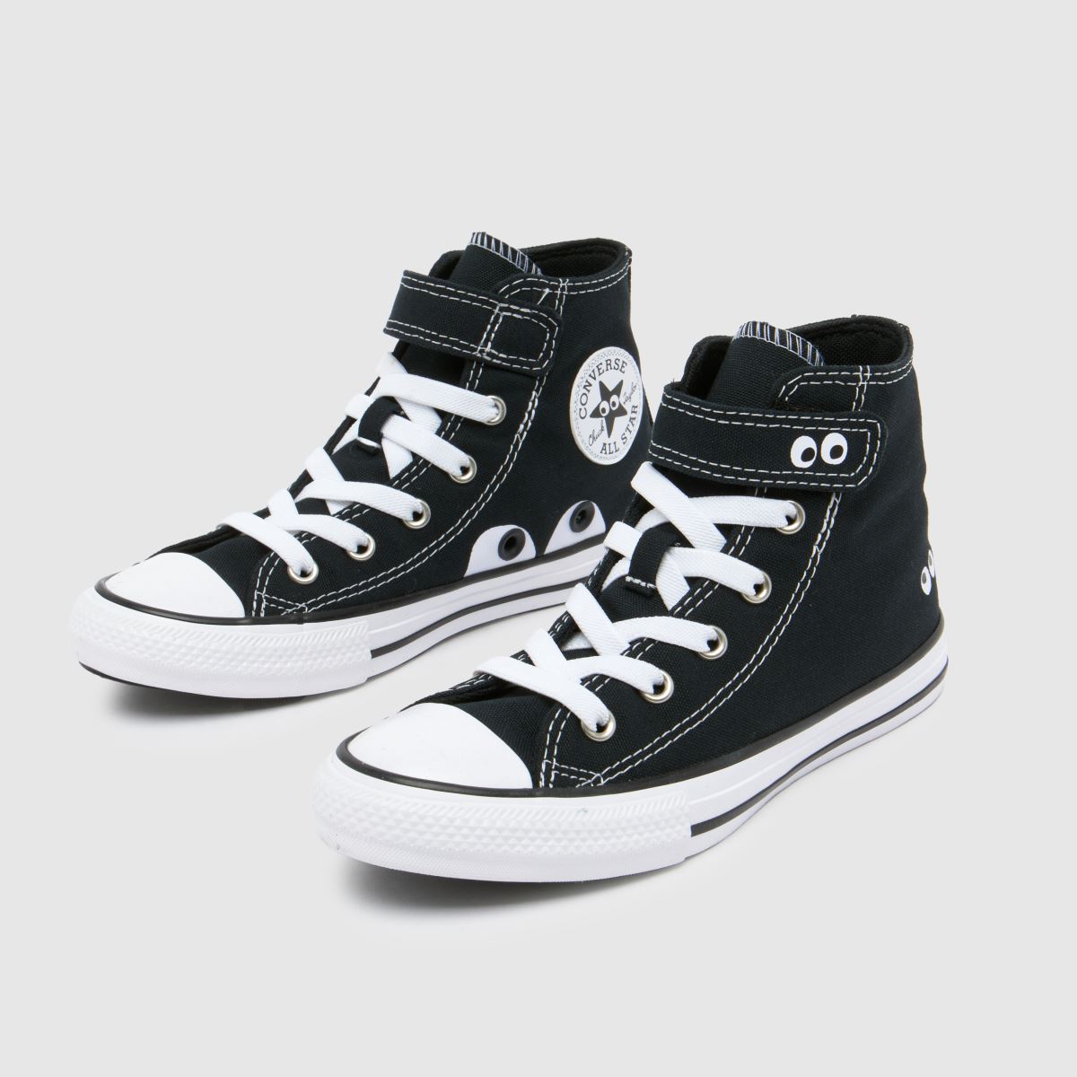 Converse svarta och vita All Star Hi 1v Eyes Junior-sneakers