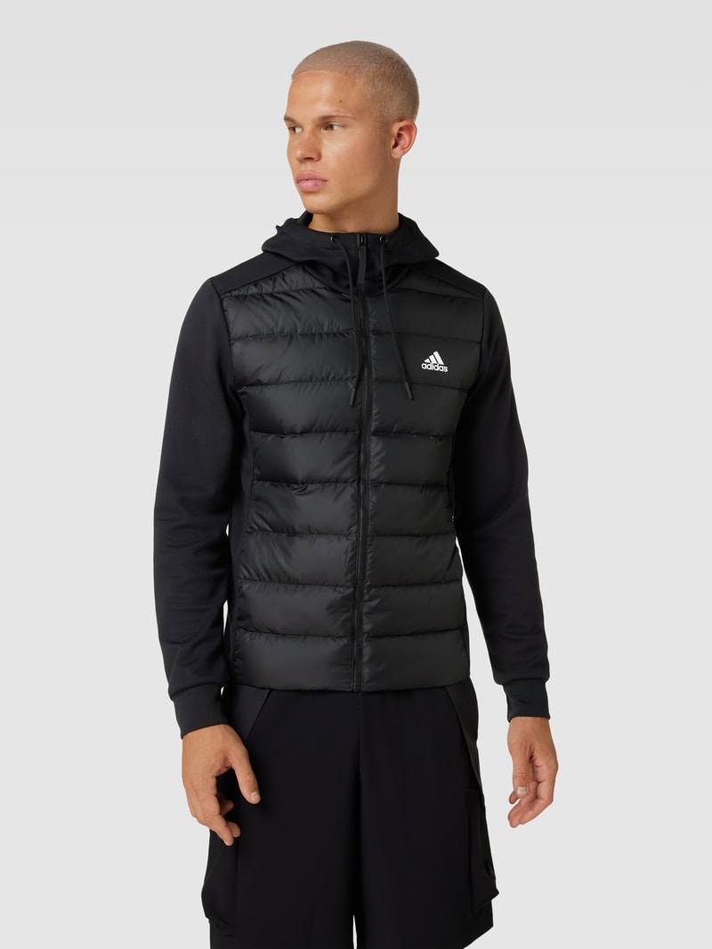 Daunenjacke mit Label-Print in schwarz