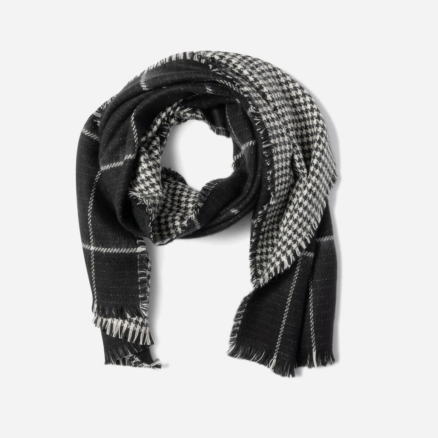 Etole TEXTO noire et blanche à carreaux