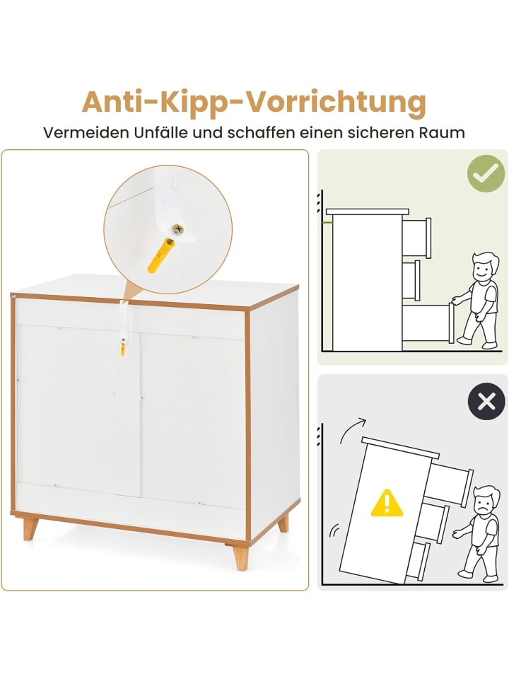 COSTWAY Kommode mit Schubladen in Grau günstig kaufen onesize