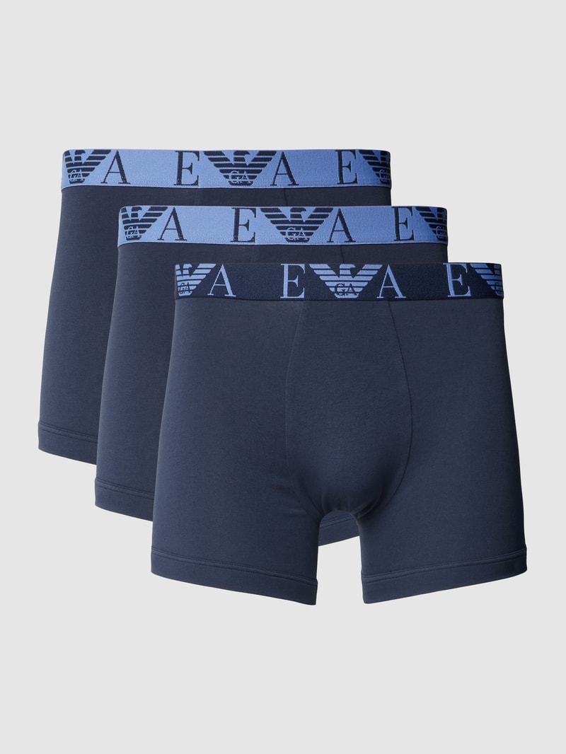 Pants mit Label-Bund Modell 'BOLD MONOGRAM' im 3er-Pack in dunkelblau