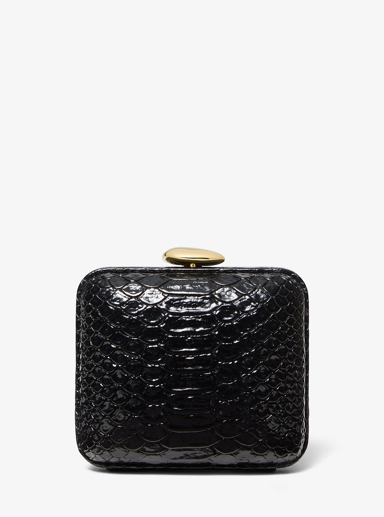 Tina Mini Python Preget Skinn Minaudière - SVART