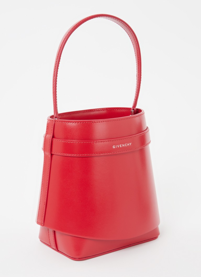 Torebka typu bucket Givenchy Shark Lock ze skóry cielęcej z odpinanym paskiem na ramię.