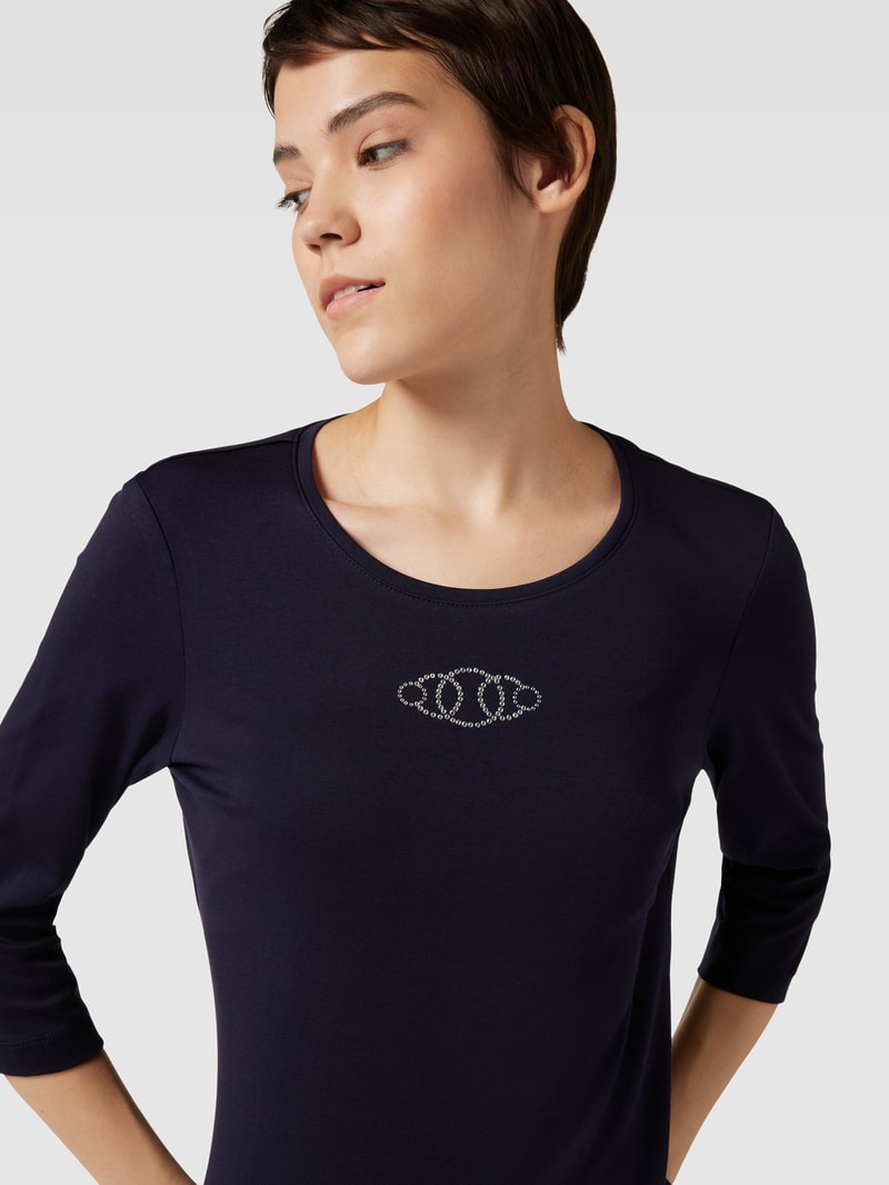 Longsleeve mit 3/4-Arm in dunkelblau