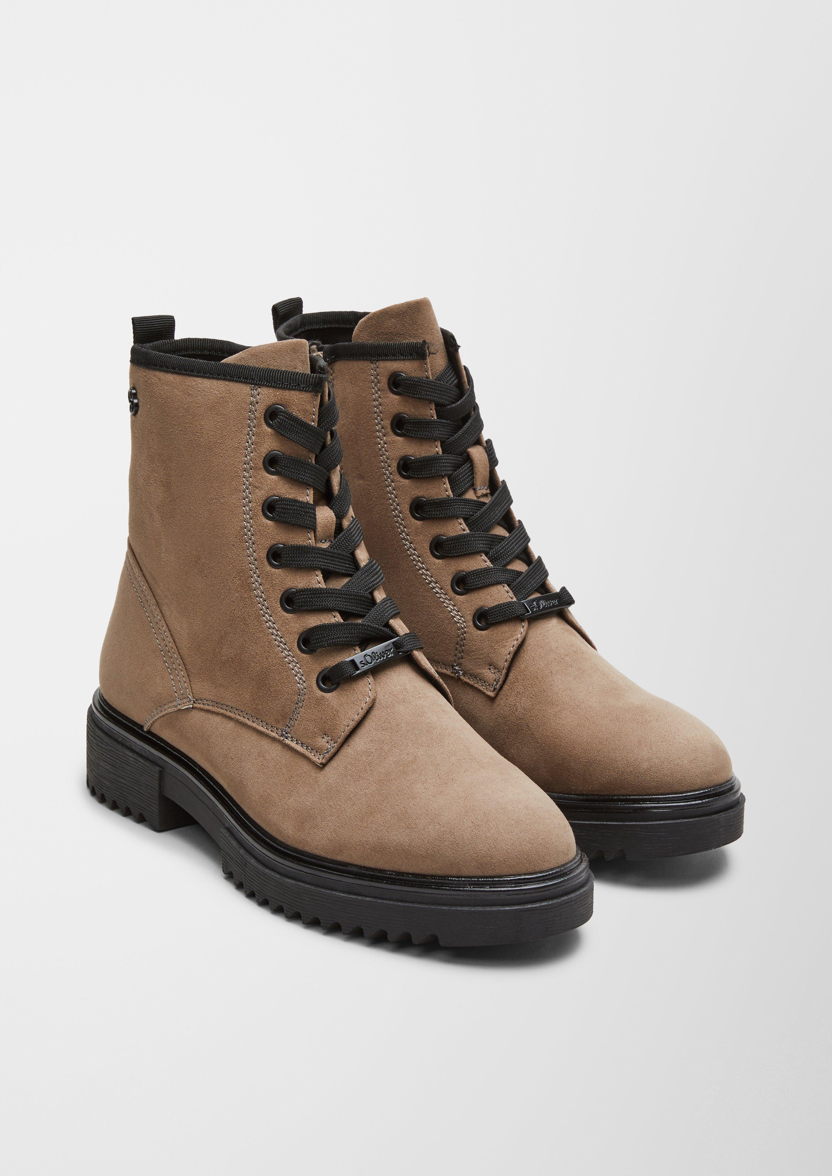 Schnürboots in Veloursleder-Optik  6006462-341