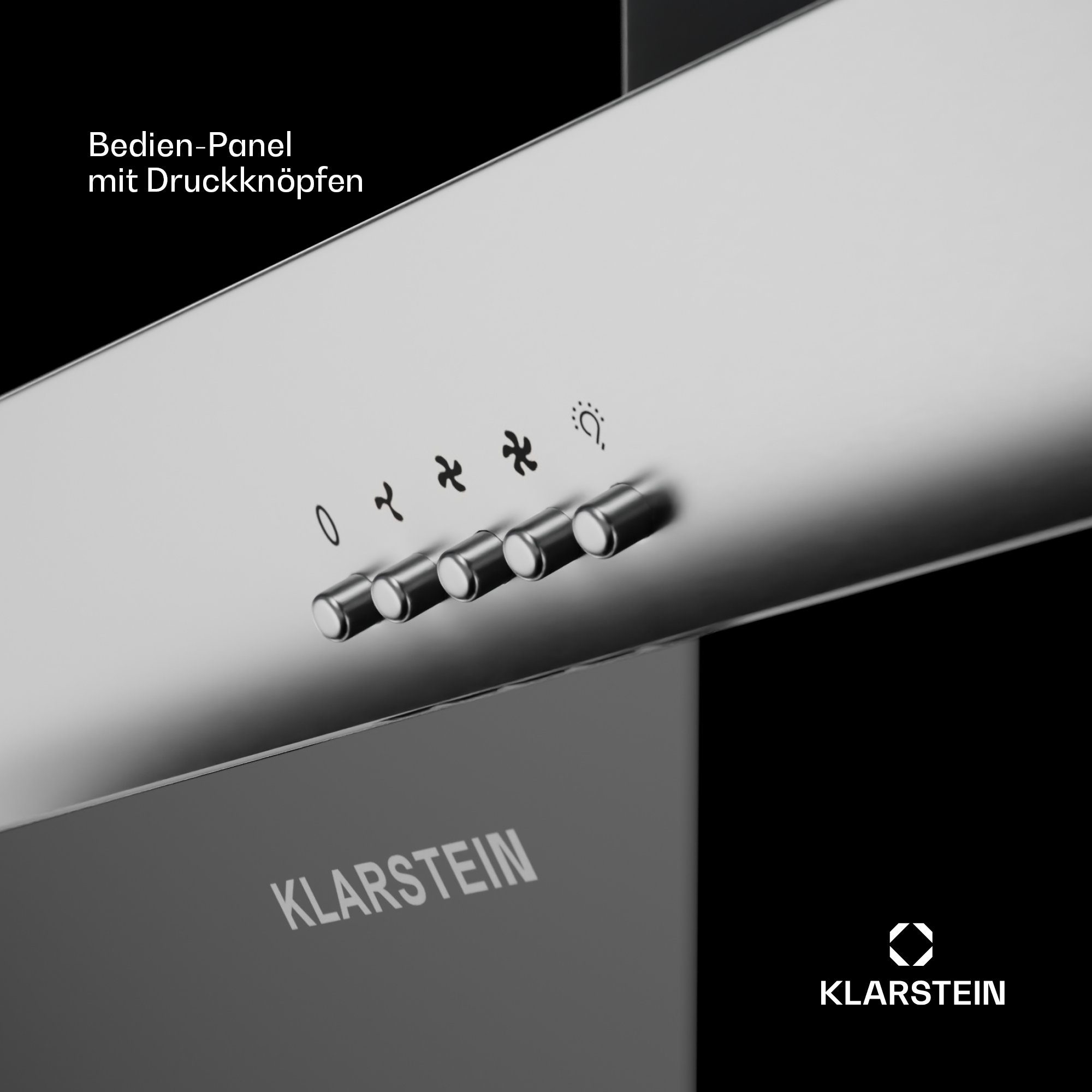 Klarstein Deckenhaube Serie CGCH3-Alessia-60SS+B Alessia, Kopffreihaube head -free Abluft Umluft LED