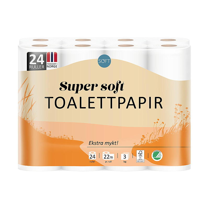 Soft Toalettpapir 24-pk Supersoft