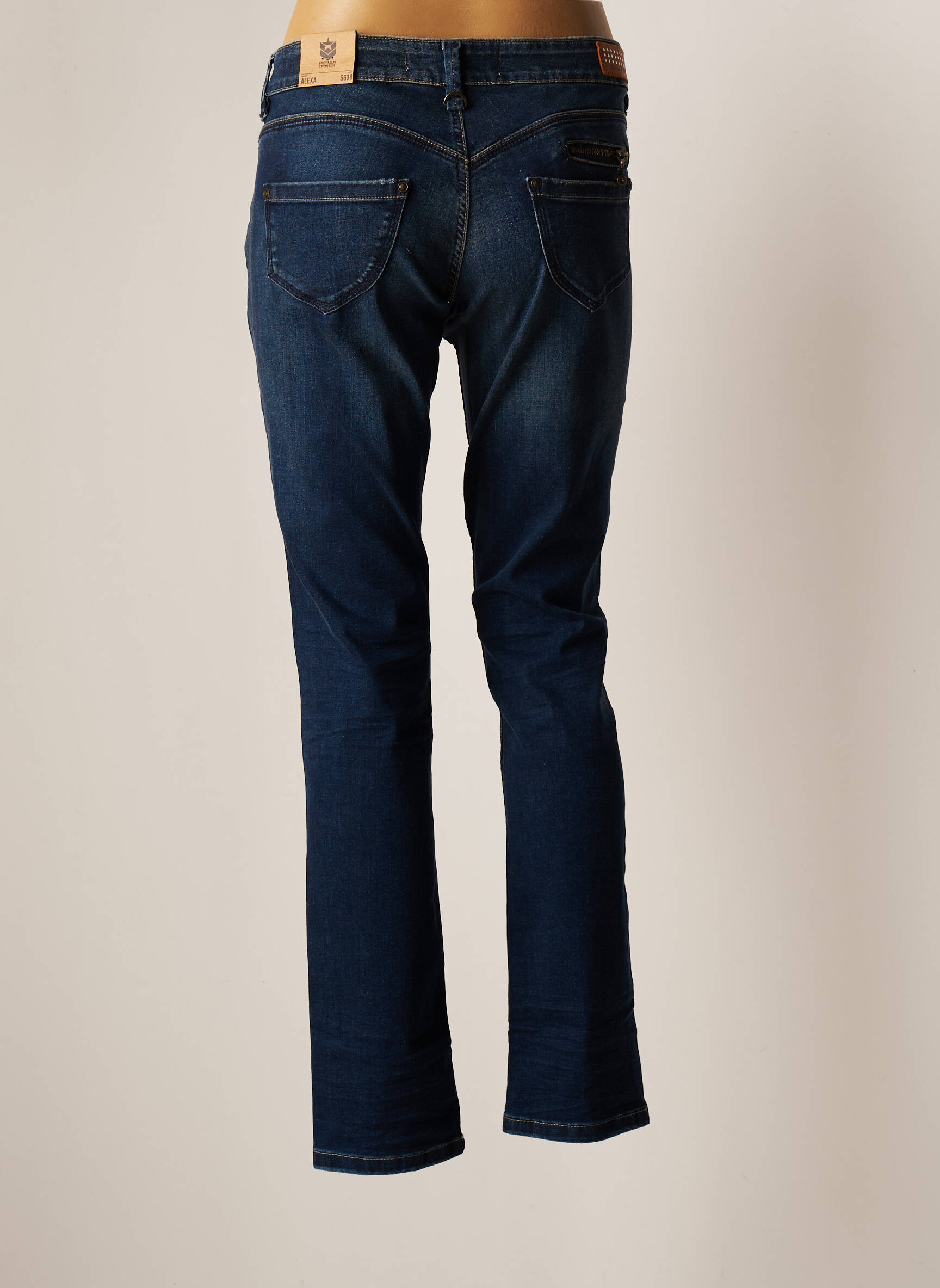 Freeman T Porter Jeans Coupe Slim Femme couleur bleu