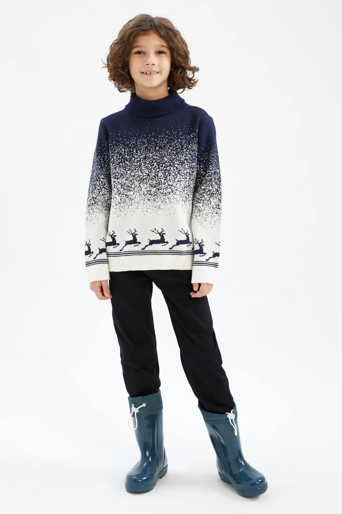 DeFacto  Rollkragenpullover mit Weihnachtsmotiv für Jungen