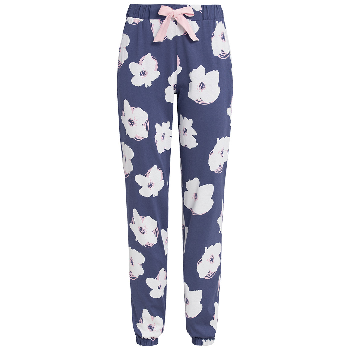Damen Schlafhose mit großen Blumen-Motiven