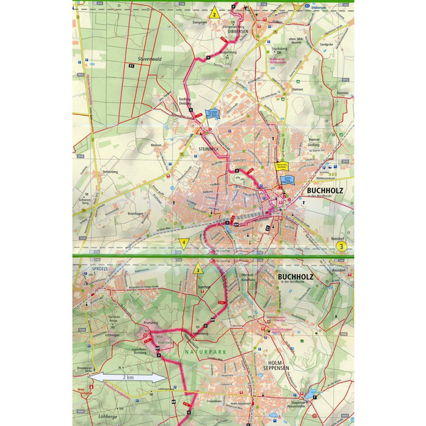 Wanderkarte Heidschnuckenweg, Hamburg-Fischbek - Celle 1 : 35 000 - Wanderkarte