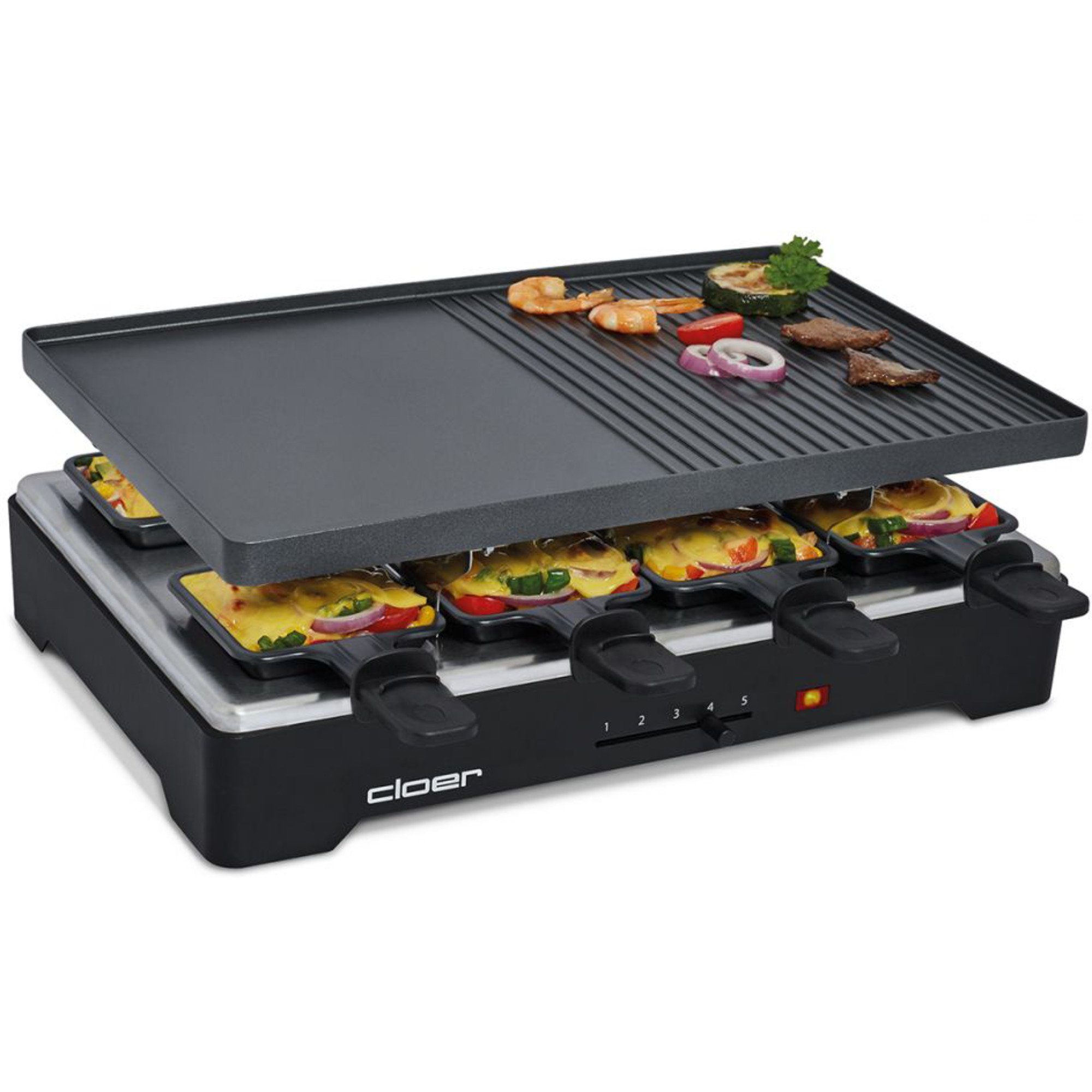 Cloer Kaffeebereiter Cloer Raclettegrill 6446 mit beidseitig