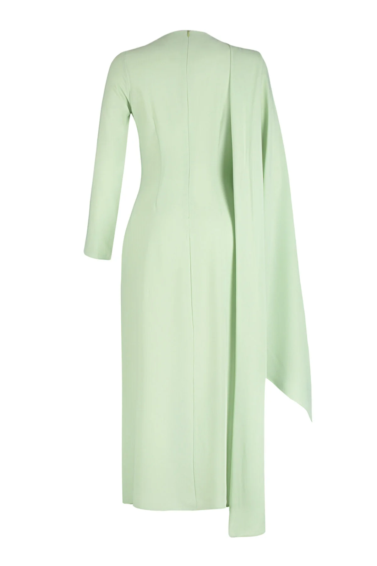 Trendyol Modest  Hellgrünes, detailliertes Abendkleid mit Schal TCTSS24DB00036