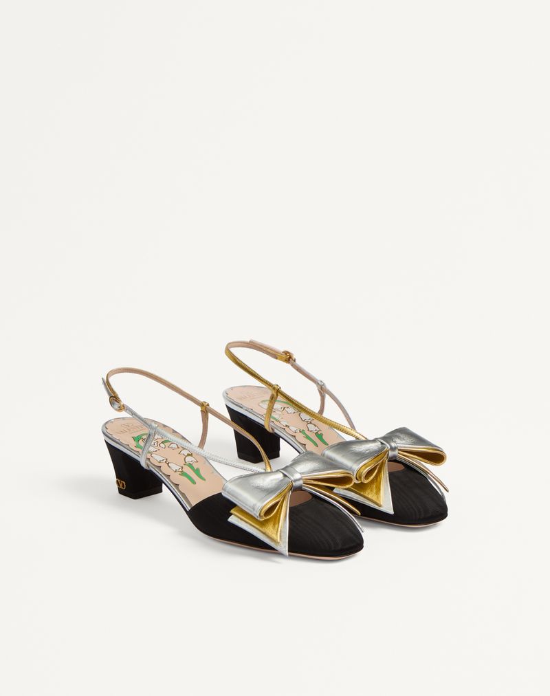 Bowow Slingback Décolleté I Moiré stof 45mm