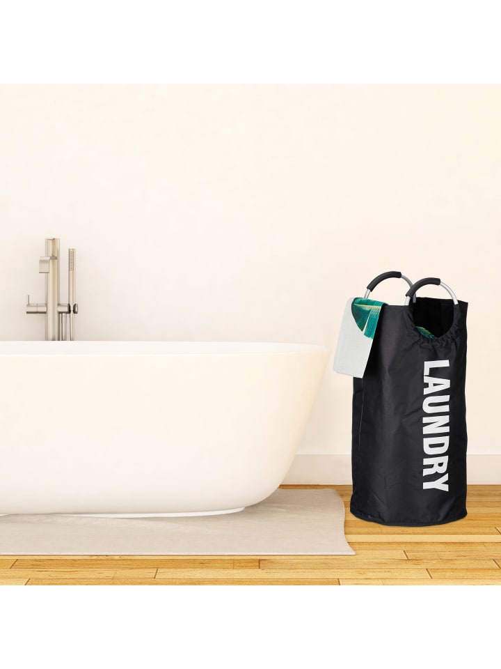 relaxdays Wäschekorb in Schwarz - (H)70 x Ø 38 cm günstig kaufen onesize