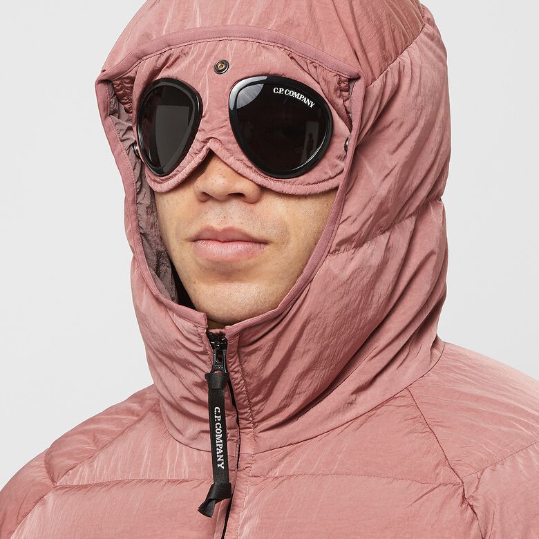 C. P. Company Eco-Chrome R Goggle Down Jacket cedar wood