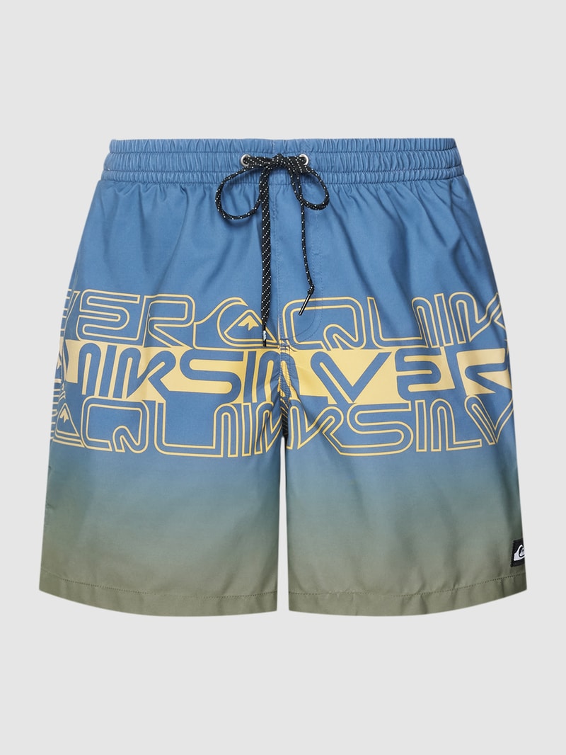 Badehose mit Label-Print in blau