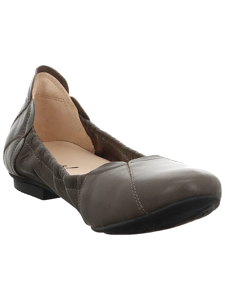 Think! Leder-Ballerinas in Anthrazit günstig kaufen